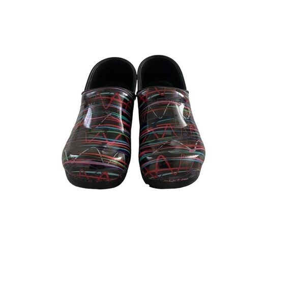 Dansko Womens Multicolor Scribble Professional Streamers Patent Clog Size 40 - Picture 4 of 10